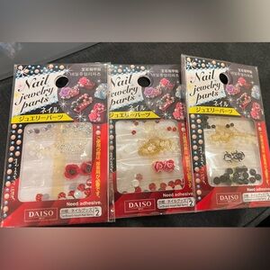 3 Packs of Nail Art Decals and Jewels ~ New